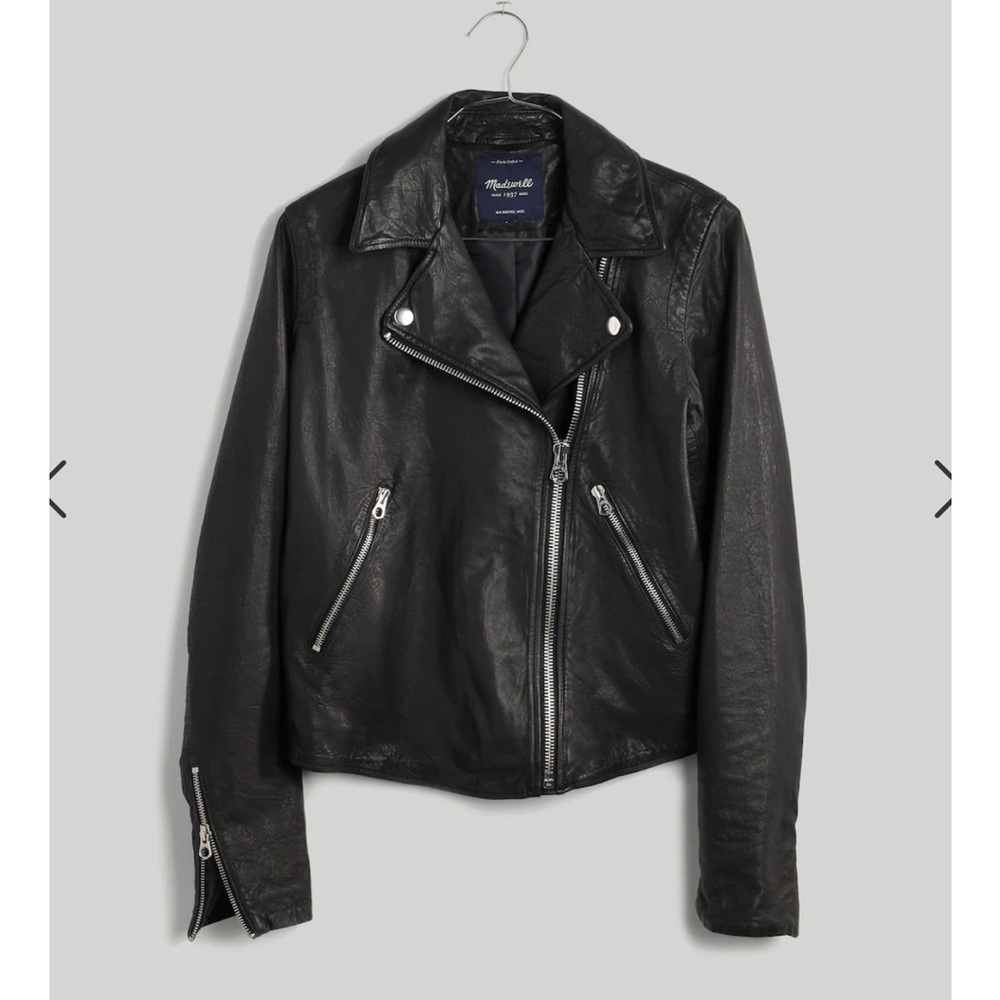 Madewell Washed Leather Motorcycle Jacket size L